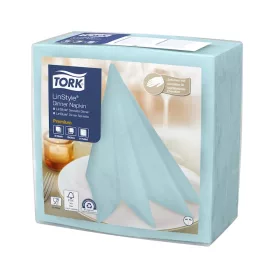   LinStyle textilhatású szalvéta  AQUA BLUE 39x39cm 50db/csom. Tork Premium ( 12csom/kart.)+++