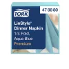 LinStyle textilhatású szalvéta  AQUA BLUE 39x39cm 50db/csom. Tork Premium ( 12csom/kart.)+++