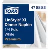 LinStyle XL textilhatású szalvéta FEHÉR, EXTRA NAGY 48x48cm, 25db/csom (12csom/kart.) Tork Premium