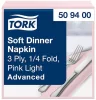 Szalvéta Halvány rózsaszín 39x39cm 3réteg. 100db/csomag, 12csomag/karton Tork Advanced