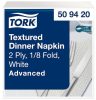 Texturált FEHÉR Dinner szalvéta 39x39cm 1/8 hajtás 50lap/csomag Tork (20csom./kart)
