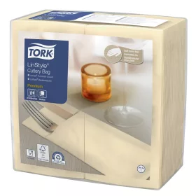   Linstyle textilhatású szerviz-szalvéta KRÉM szín 12x50db/karton Tork Premium ( uj Cikkszám: 509609 lesz)