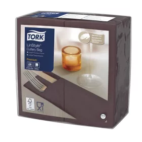   Linstyle textilhatású szerviz-szalvéta KAKAÓ 39x39cm50db/csom. (12csom./karton) Tork Premium