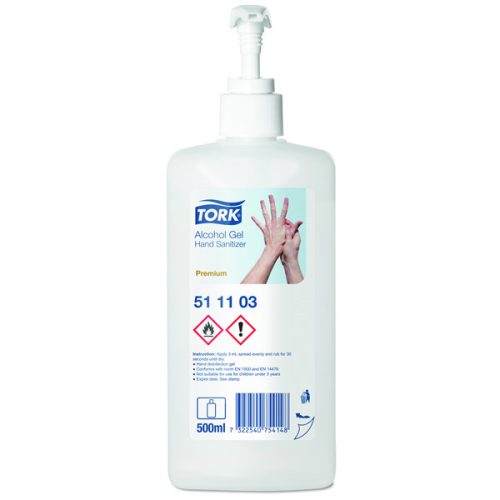 Alkoholos folyékony kézfertőtlenítő pumpás gél, 500ml Tork Premium