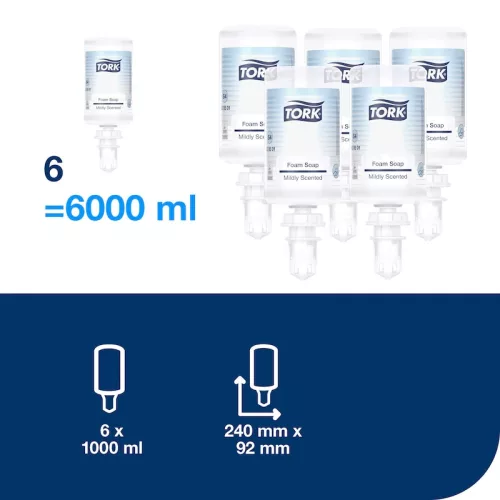 Kézkímélő folyékony habszappan 1000ml Tork Premium S4 Rendszer  (6db/karton)