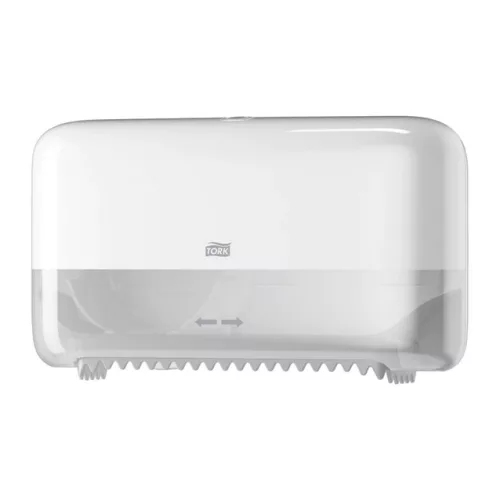 OptiServe® duplatekercses Mid-size, belsőmag nélküli toalettpapír-adagoló, FEHÉR, T7 rendszer, Tork