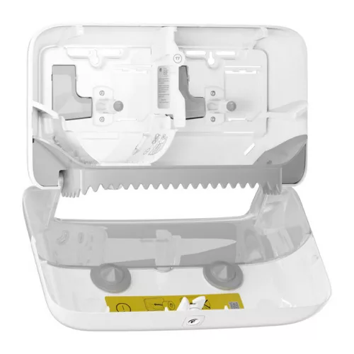 OptiServe® duplatekercses Mid-size, belsőmag nélküli toalettpapír-adagoló, FEHÉR, T7 rendszer, Tork