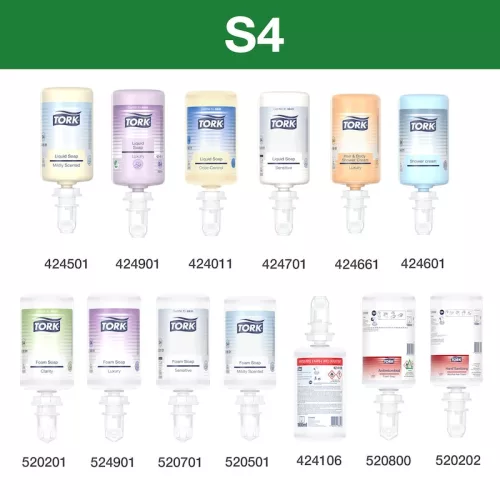 Tork szappan és habszappan adagoló FEKETE Új típus S4 Rendszer