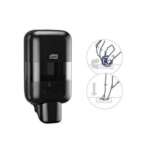 Tork mini szappan és fertőtlenítő adagoló FEKETE Új típus S5 Rendszer