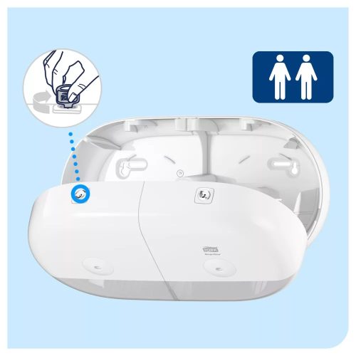 SmartOne mini dupla toalettpapír adagoló fehér T9 Rendszer