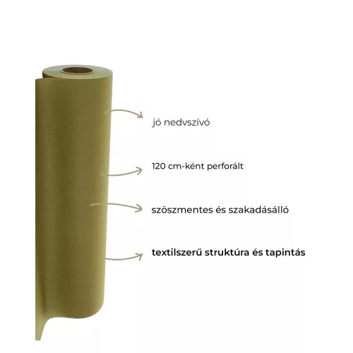 Asztalfutó textilhatású tekercs ARANY, 40cm x 24m 4db/karton