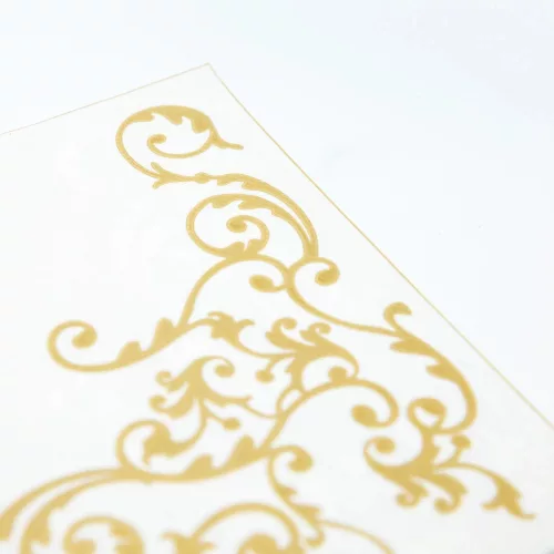 Szalvéta Textilhatású POMP Arany-Fehér mintás 40x40cm  50db/csomag