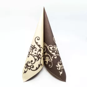   Szalvéta Textilhatású POMP BARNA-KRÉM mintás 40x40cm 50db/csomag