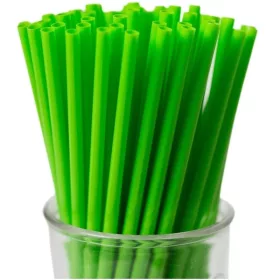   PLA hajlítható zöld szívószál - 5 mm x 24 cm 500db/csomag