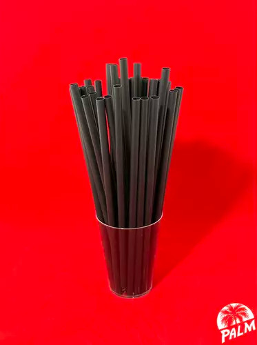 PLA fekete szívószál 8mmx24cm 500db/csomag