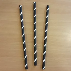   PAPÍR szívószál fekete csavart 8mmx23cm 150db/csomag (23csomag/karton)