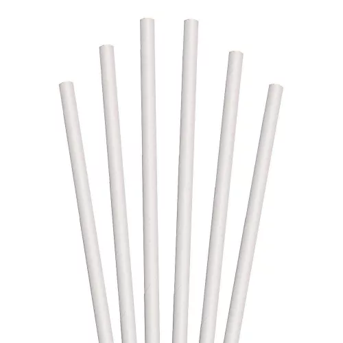 Papír Szívószál Fehér 8mmx23cm 100db/csomag