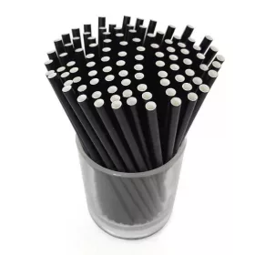 Papír Szívószál Fekete 8mmx23cm 100db/csomag