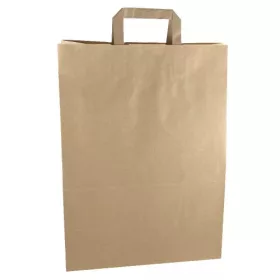   Papírtáska 17x32x43 szalagfüles barna széles Gastro méret  ( Talp x szél. x mag.)