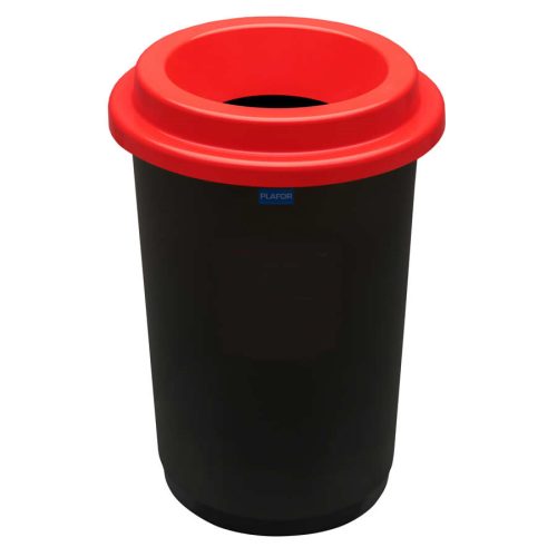 ECOBIN kerek szemetes 50 liter fekete/piros 41x41x59,5cm