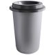 ECOBIN kerek, hengeres szemetes SZÜRKE,  Fekete tölcsér tetővel, 50 liter
