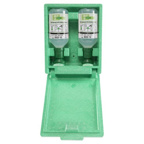 Szemkimosó állomás dobozban 2x500ml PLUM szemkimosó folyadékkal +tükör+piktogram*