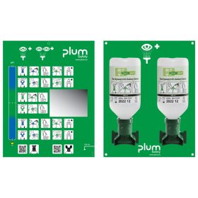   Szemkimosó állomás 2 x 500 ml flakonnal falitartóval tükörrel és piktogrammal