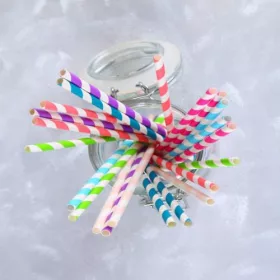   Papír szívószál VEGYES színek 6mmx200mm GASTRO 500db/csomag