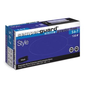   Semperguard Style FEKETE púdermentes Nitril Kesztyű S méret 100db/csomag (új név:Semperguard Sapphire XP)