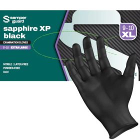   Semperguard Sapphire XP Black XL méret FEKETE púdermentes Nitril Kesztyű  90db/csomag (régi név:Semperguard Style )