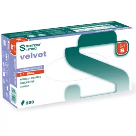   Sempercare NITRILSKIN2 KÉK púdermentes Nitril Kesztyű S méret 200db/doboz (új név:Sempermed Velvet)