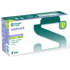   Sempercare NITRILSKIN2 KÉK púdermentes Nitril Kesztyű L méret 200db/doboz (új név:Sempermed Velvet)