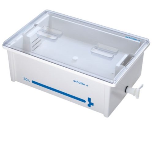 Műszer- eszközfertőtlenítő kád Átlátszó tetővel 30liter, csappal