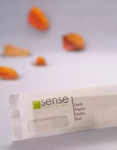 SENSE Fésű, fehér műanyag, 250 darab/csomag 2csom./karton