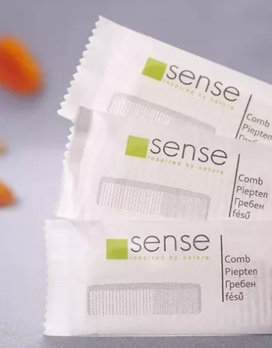 SENSE Fésű, fehér műanyag, 250 darab/csomag 2csom./karton