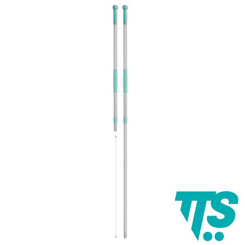Aluminium telescopic handle with hole, non-slip ergonomic grip and coloured cap