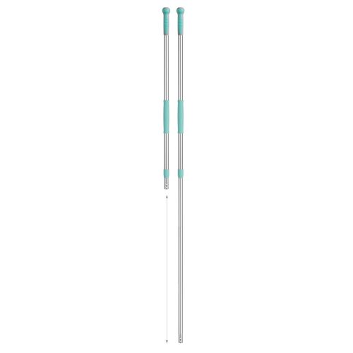 Aluminium telescopic handle with hole, non-slip ergonomic grip and coloured cap