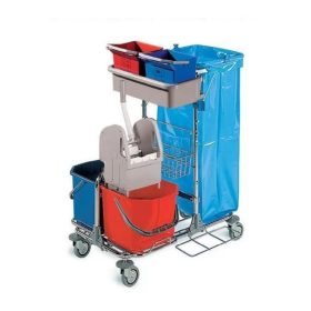   TECNO 01 Chromed trolley with Tec jaw wringer and 2x15 L buckets