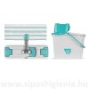 Kit: Uni Junior frame with ring nut, 35 cm Soft Band flat mop and 14 L single bucket with wringer