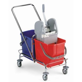   ROLL krómozott fémvázas felmosókocsi 2x15 Liter vödörrel TTS