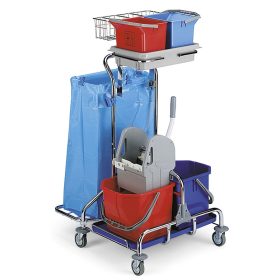   ELVIS ET 2 krómozott fémvázas takarítókocsi  2x15 Liter vödörrel TTS