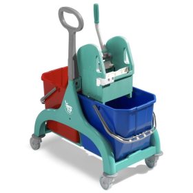   NICK 2 vödrösfelmosókocsi 2x15lit. vödör, zöld váz, oldal tolókarral TTS