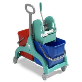   NICK 2 vödrös felmosókocsi 2x25L vödör, zöld műanyag váz, oldaltolókarral TTS*