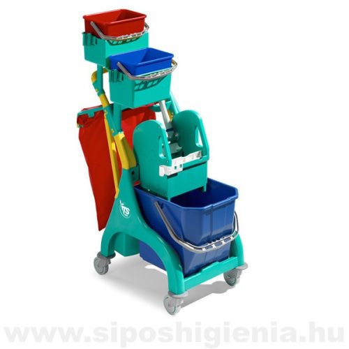 Nick Plus 30 takarítókocsi 15 liter + 2x4 liter TEC préssel + szemetestartó TTS
