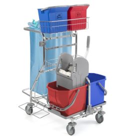   MODULAR 112 takarítókocsi króm váz 2x15liter és 2x6 liter vödörrel TTS