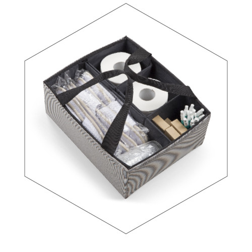  H-Cube Basic  Service trolley equipped with movable tray and multipurpose pockets, with hook and strap tape band to attach tools and movable dividers