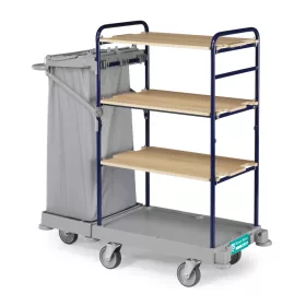    Green Hotel 901  Trolley with varnished metal stanchions and foldable bag holder