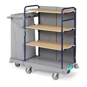    Green Hotel 922  Trolley with varnished metal stanchions and foldable bag holder, included back panel