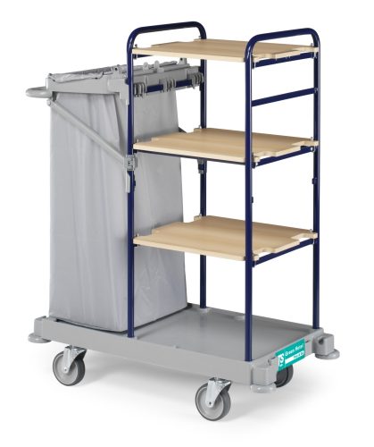 Green Hotel 941  Trolley with varnished metal stanchions and foldable bag holder
