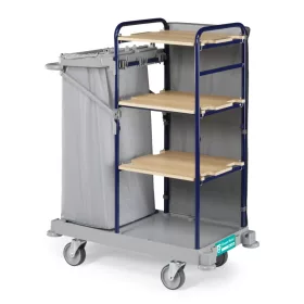    Green Hotel 942  Trolley with varnished metal stanchions and foldable bag holder, included back panel